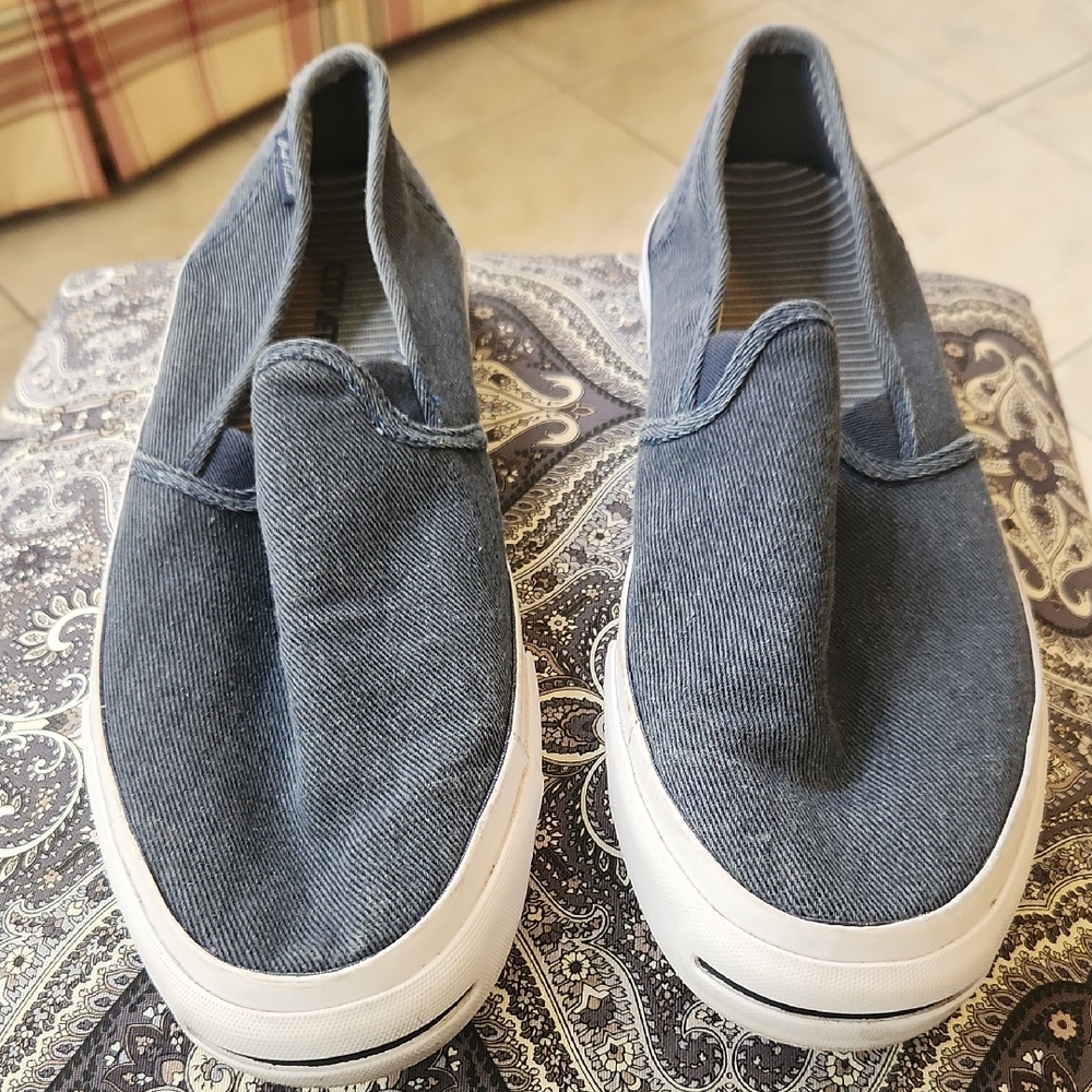 Converse Blue Denim Slip-On Sneakers